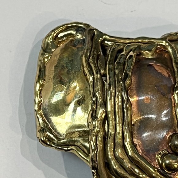 Vintage LAA Gallery Lafayette Art Association Mixed Metal Artist Belt Buckle - Picture 4 of 16